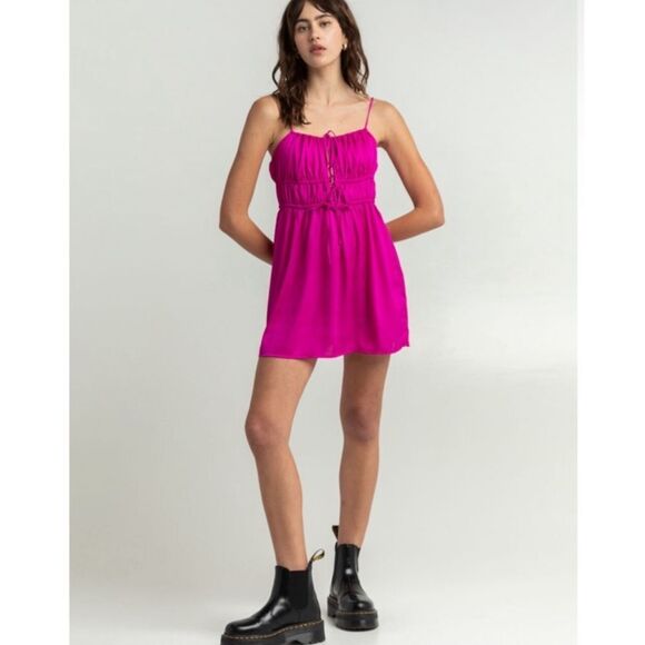 Free People Size Medium M Meant to Be Magenta Orchid Mini Dress OB1413126 - Picture 4 of 11